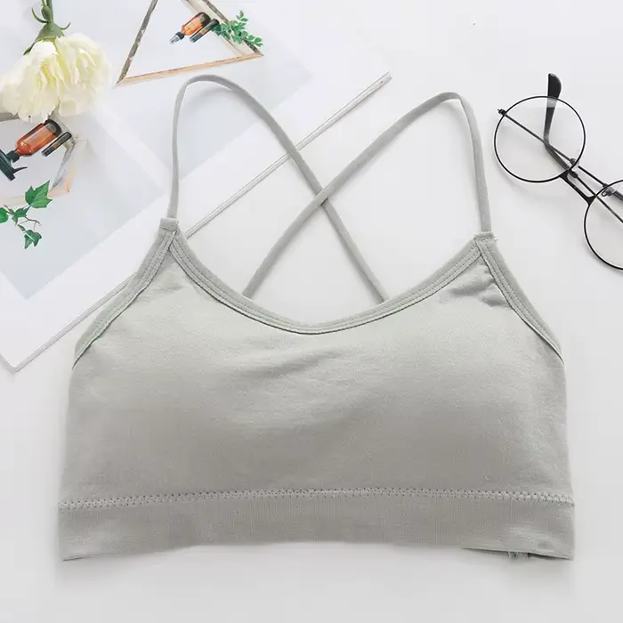 Soutien-gorge Push Up respirant à bretelles croisées pour femme, brassière de sport, yoga, gym, fitn