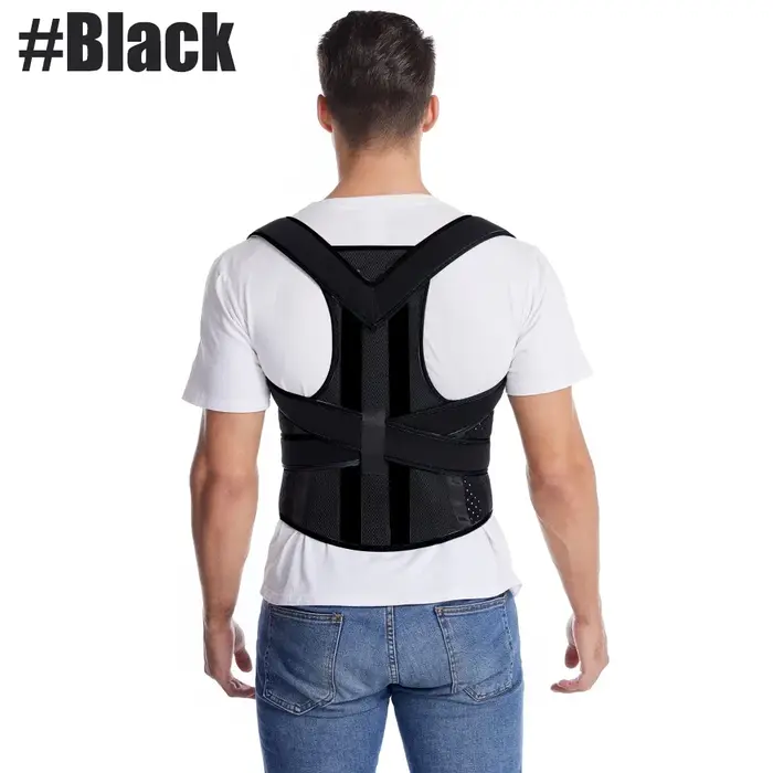 Correcteur de posture pour hommes et femmes – Attelle dorsale réglable pour les douleurs supérieures