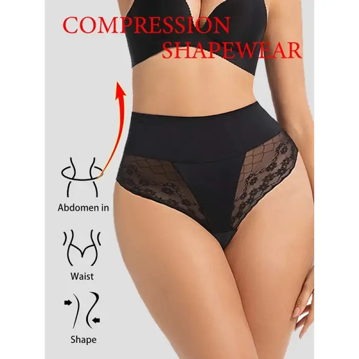 Culotte gainante string taille haute pour femme