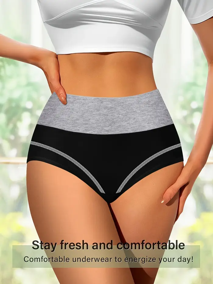 4 pièces taille haute ventre serrage culotte femme à la mode respirant confortable forme Triangle pantalon pour les femmes