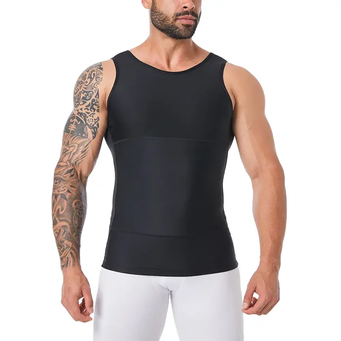 Hommes Shapewear cacher gynécologie Compression débardeurs