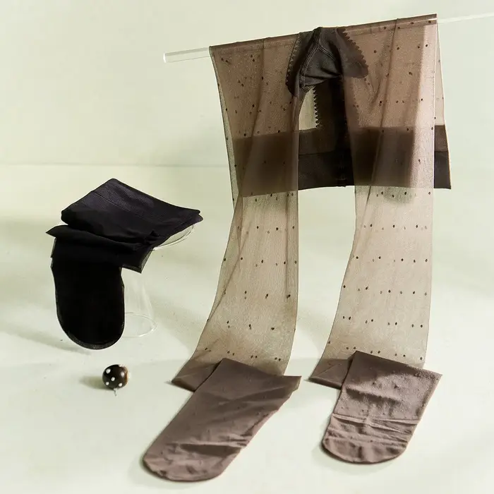 Collants transparents à pois sexy SUJIIN pour femme