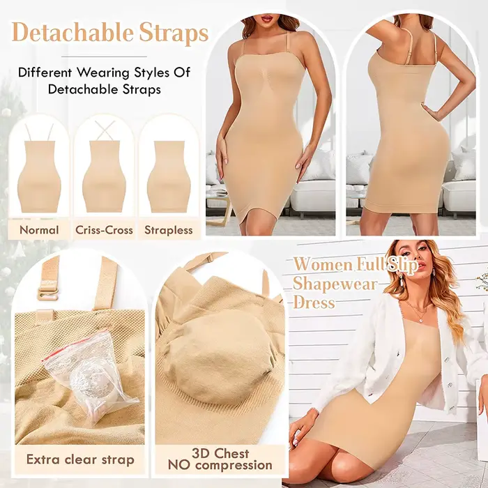 Sous-robe gainante sans bretelles pour femme