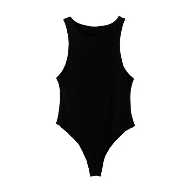 Body Sexy sans manches pour femmes, Streetwear, gaine, entrejambe, basique, solide, haut global, Sli