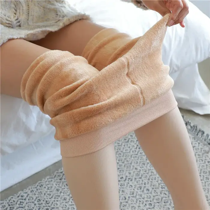 1/2 pièces collants doublés polaire femmes