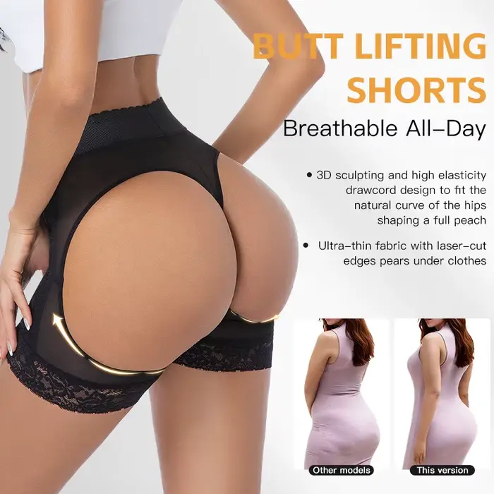 Femmes fesse ouvert hanche butin Shorts dentelle bout
