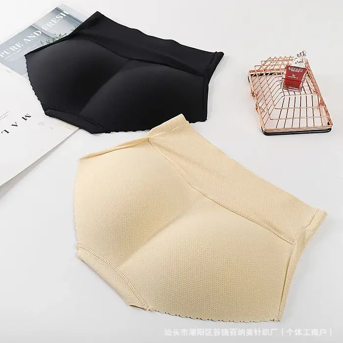 Culotte gainante pour femme avec coussinet en silicone, taille basse, rehausseur de fesses, sans cou