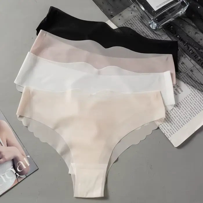 M-XL sans couture glace soie culottes femmes Sexy taille basse Ultra-mince Transparent slips antibactérien entrejambe sous-vêtement confortable