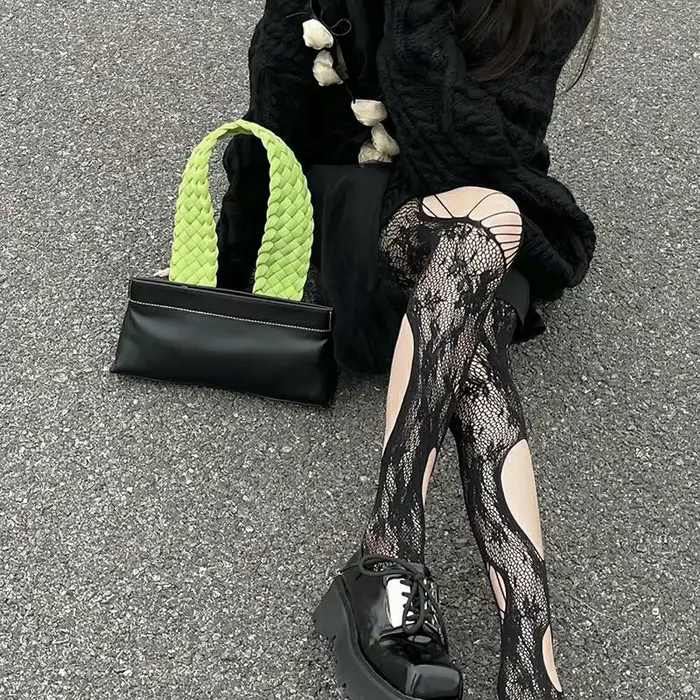Collants sans pieds pour femmes avec boucle à l'orteil, bas noirs élégants pour le bureau, collants 