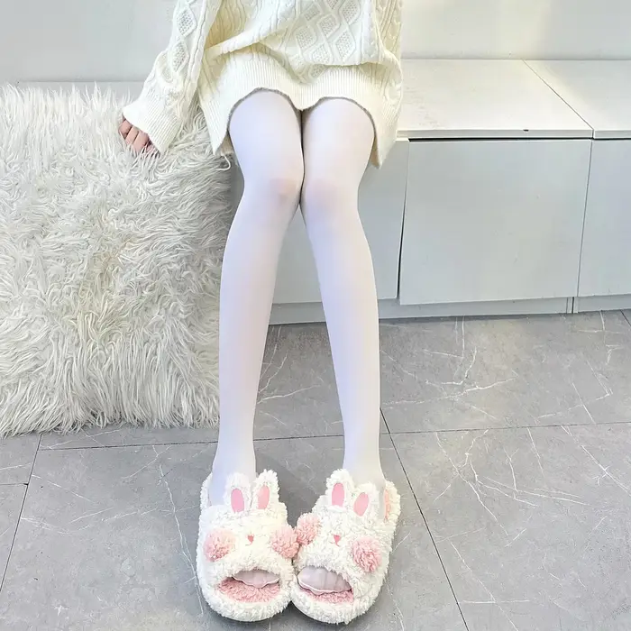 Collants Slim fit Opaques Leggings extensibles thermiques automne/hiver épais chaud confortable bas blancs
