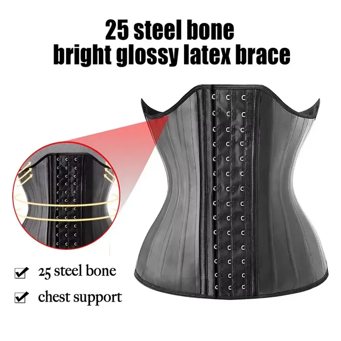 Body Shaper Shapewear femmes 25 os en acier Latex taille formateur Corset