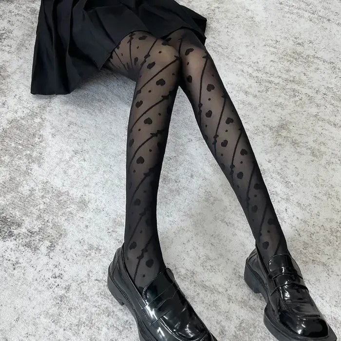 Collants noirs et blancs en soie pour femmes, Sexy et doux