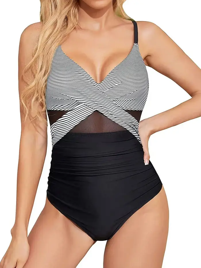 Maillot de bain vintage 2026 à bretelles pour femme