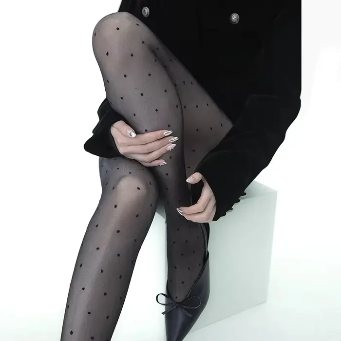Collants transparents à pois Vintage pour femmes