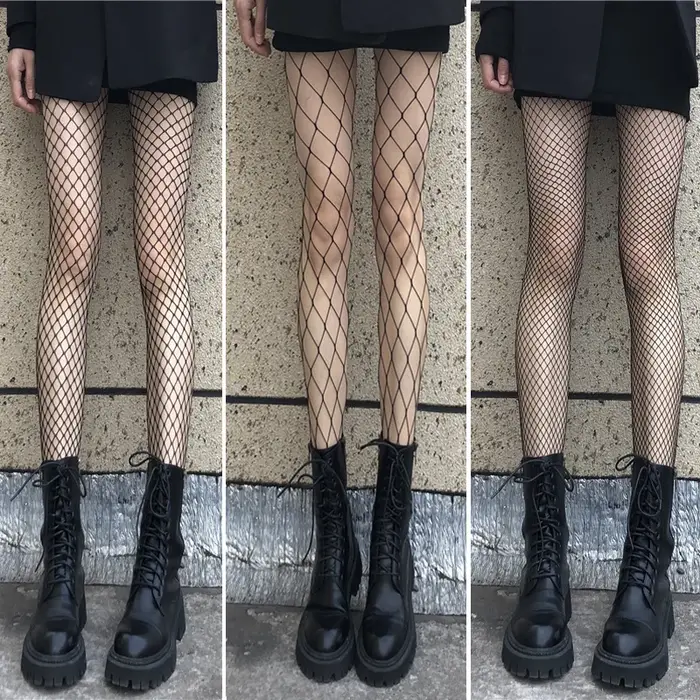 Bas résille multicolores pour femmes