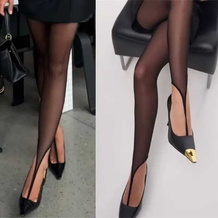 Collants sans pieds pour femmes avec boucle à l'orteil
