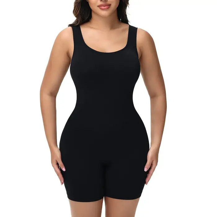 TUNIControl-Short Modelant le Corps à Bretelles Larges pour Femme, Combinaison de Tambours Confortab