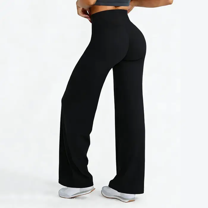 Leggings de sport et yoga taille haute évasés pour femme