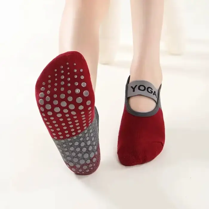 Chaussettes de Yoga antidérapantes professionnelles pour femmes, dos nu, Bandage, Pilates, pantoufle
