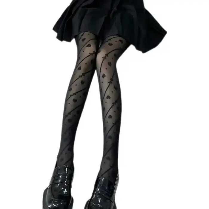 Collants noirs et blancs en soie pour femmes, Sexy et doux