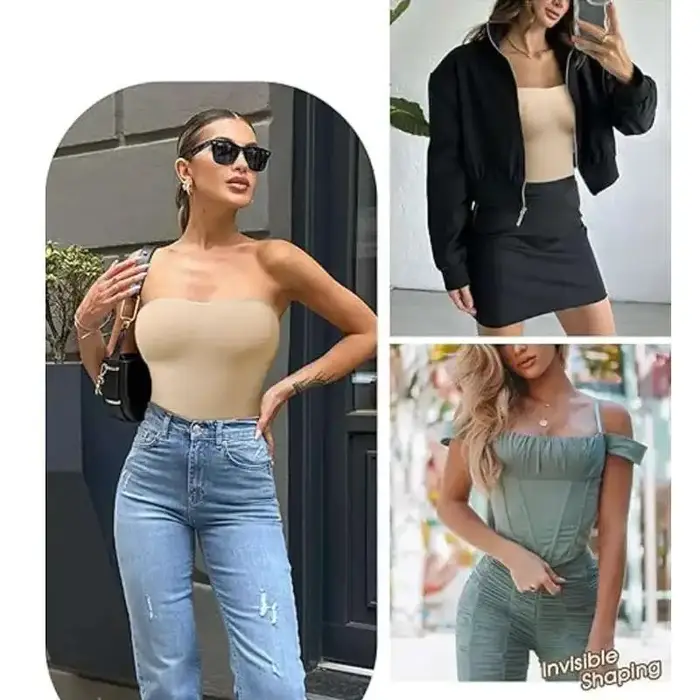 Body string sans bretelles Bustier bustiers femmes épaules dénudées sans couture Bodyshaper sculpter ventre contrôle corps Shaper Compression