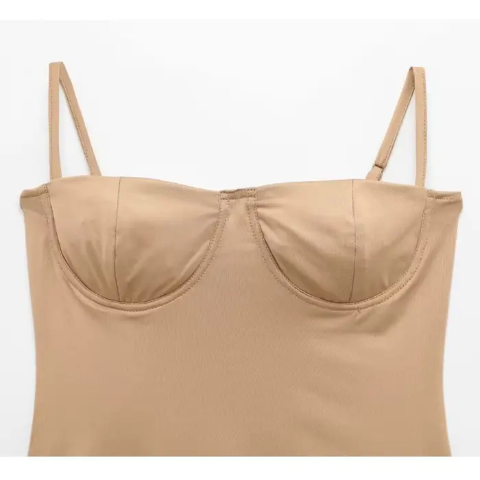 MUJER Sexy Satin Body Femmes Dos Nu Bustier Top