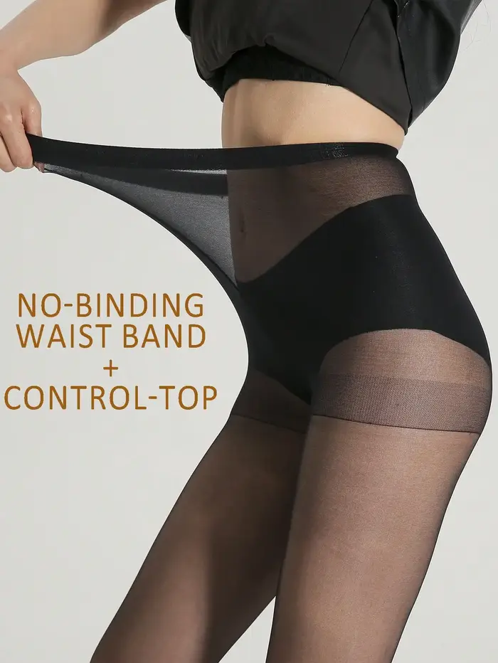 5 paires de collants transparents noirs basiques pour femmes