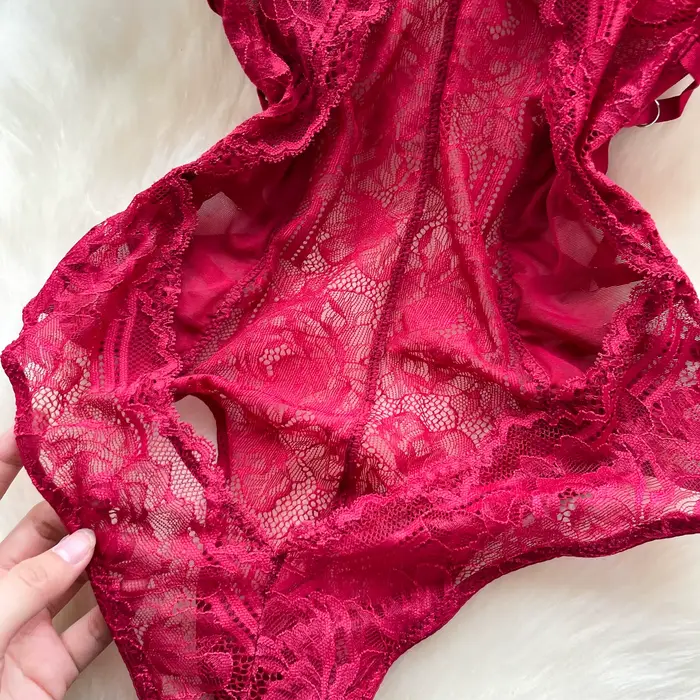 Femmes Sexy licou dentelle body Chic mode élastique Bodycone combinaisons printemps chaud doux gothique combishorts