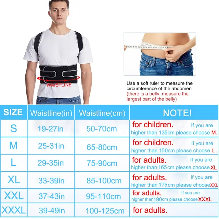 Correcteur de posture pour hommes et femmes – Attelle dorsale réglable pour les douleurs supérieures et inférieures du