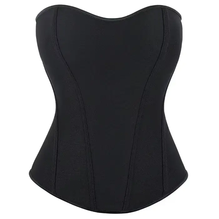 Corset Noir en Satin Respirant pour Femme, Bustier à Fermeture Éclair, Taille, Sexy, Body Shaper, Li