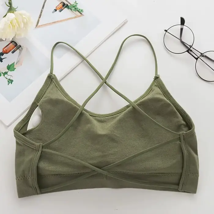 Soutien-gorge Push Up respirant à bretelles croisées pour femme