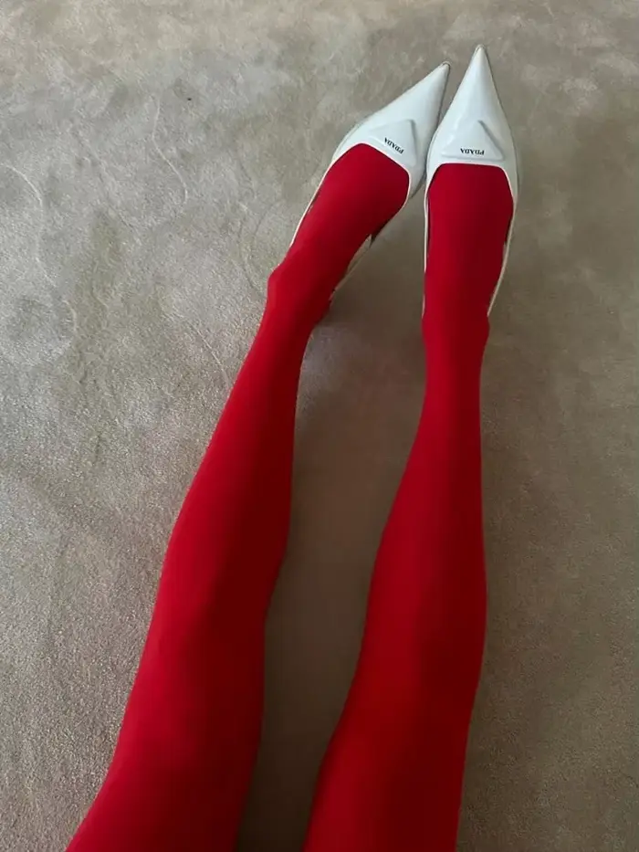Nouvelles collants rouges pour femme