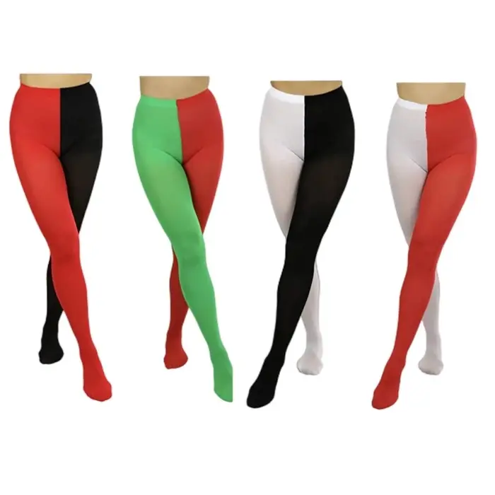 Collants Opaques à Deux Tons pour Leggings à Pieds