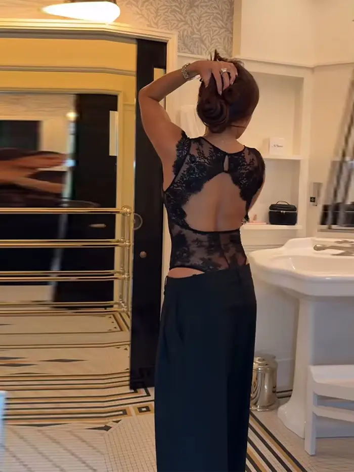 Nouvelle Combinaison Chic Femme en Dentelle Transparente
