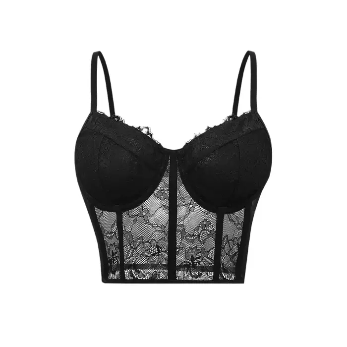 Soutien-gorge push up en maille semi-transparente pour femme