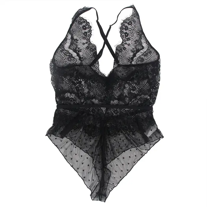 Comeondear-Body en dentelle à col en V pour femmes, Body floral, Vêtements sexy, Teddy transparent,