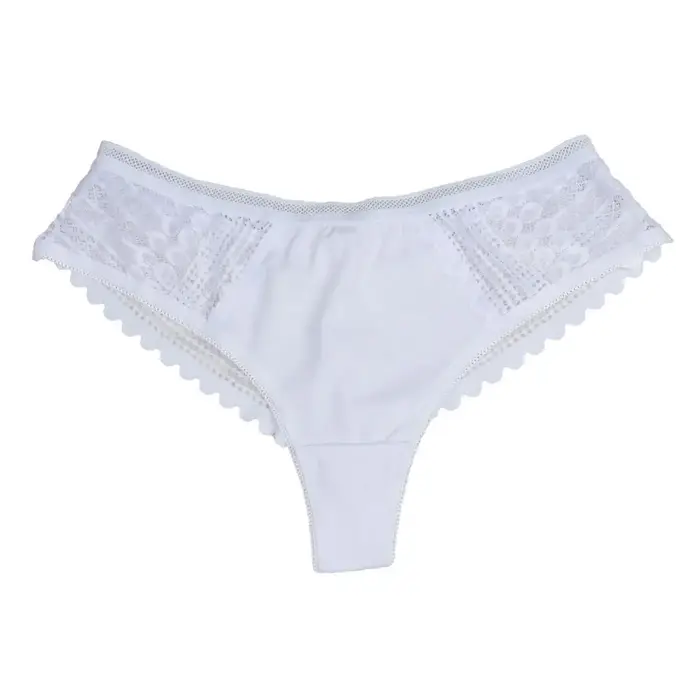 Culottes pour femmes en dentelle transparente, motif jacquard, lingerie sexy translucide, douce, res