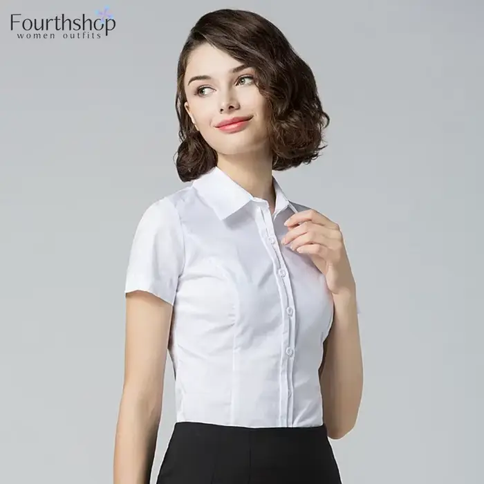 2025 body blanc femmes bureau dame affaires vêtements de travail manches courtes hauts et chemisiers chemises de mode combinaisons élégantes XL nouveau