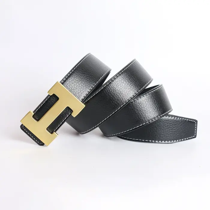 Vintage luxe marque de créateur taille H ceinture hommes haute qualité femmes véritable robe en cuir