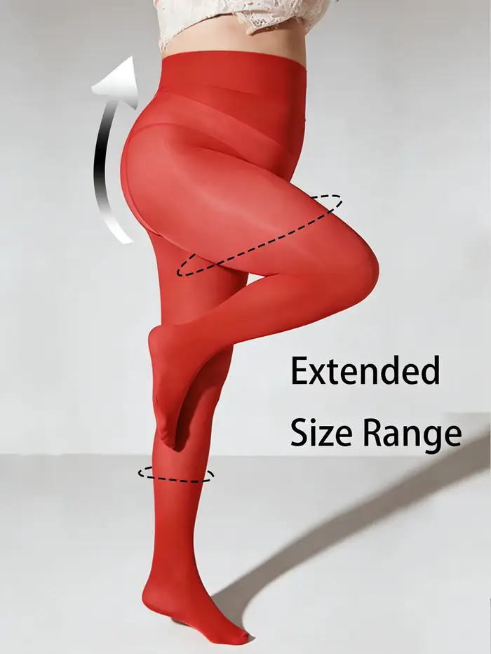 1 collant opaque rouge taille haute pour femme