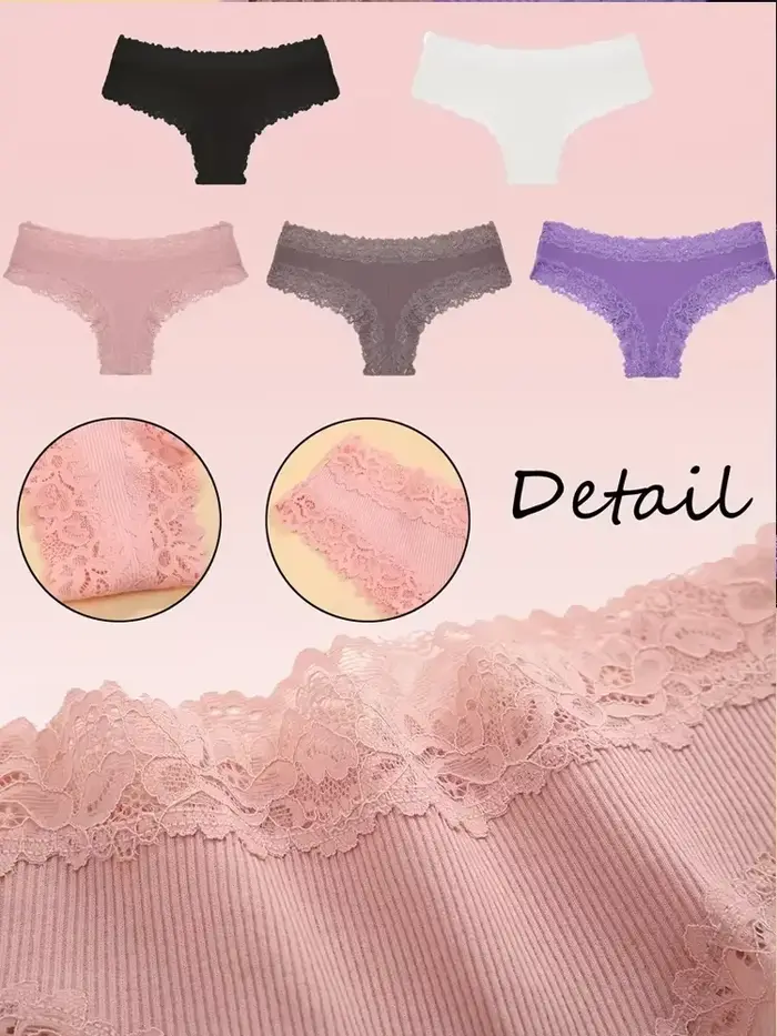 3 pièces/ensemble femmes coton dentelle culottes florale sous-vêtements intimes à la mode Patchwork