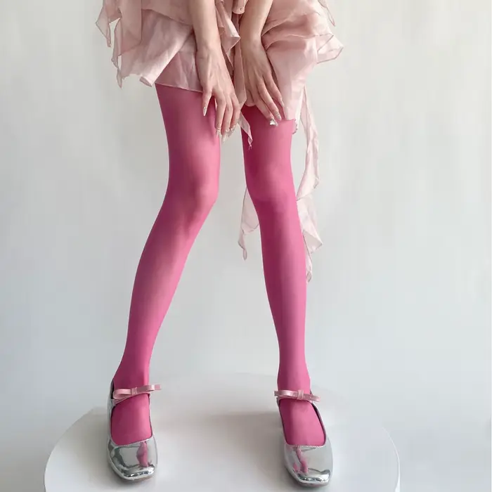 Collants colorés en velours pour femmes