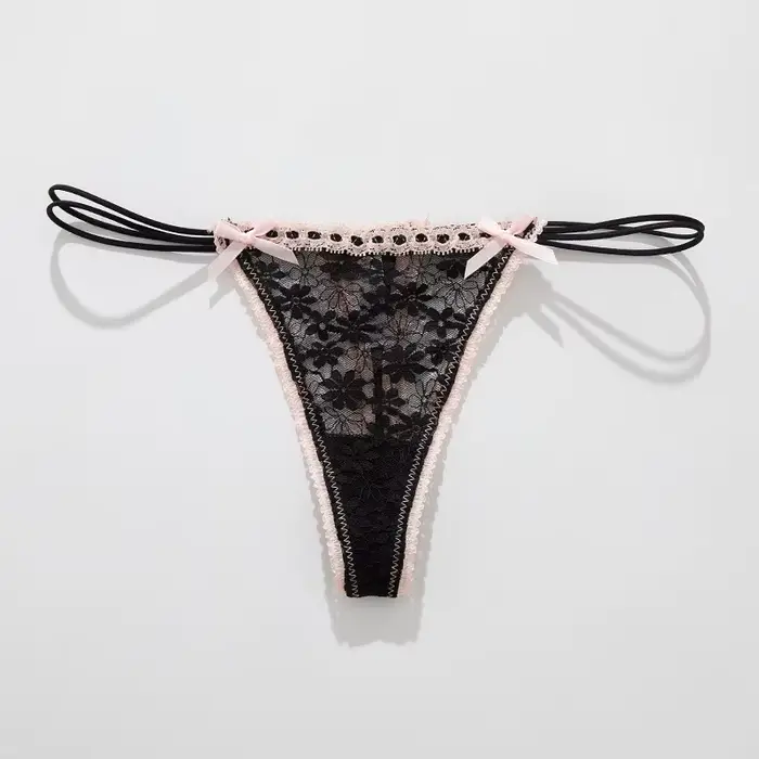 Culotte en dentelle avec nœud, taille basse, usage quotidien, vêtements de maison, solide, toutes sa