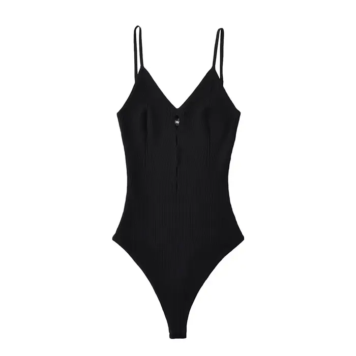 Body tricoté sexy pour femmes, combinaison moulante, noir, découpe, crochet, dos nu, été, 2023