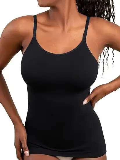 Body Camisole Sculptant Sans Coutures pour Femme, à Bretelles Réglables, Col Rond, Confortable, Effe