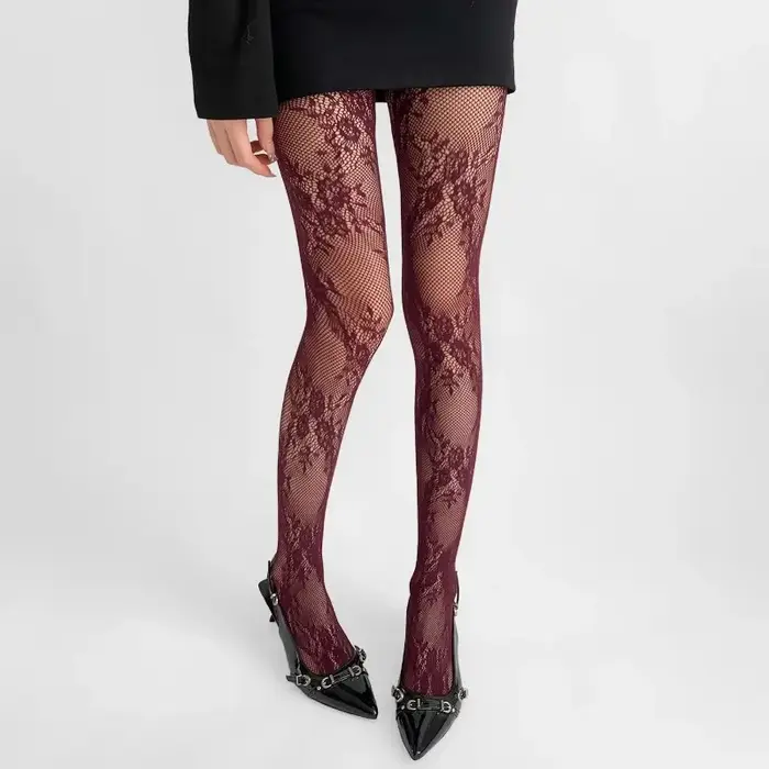 Nouveauté 2025 Collants pour femme sexy en dentelle florale