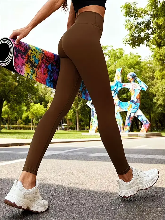 Leggings de yoga marron pour femme