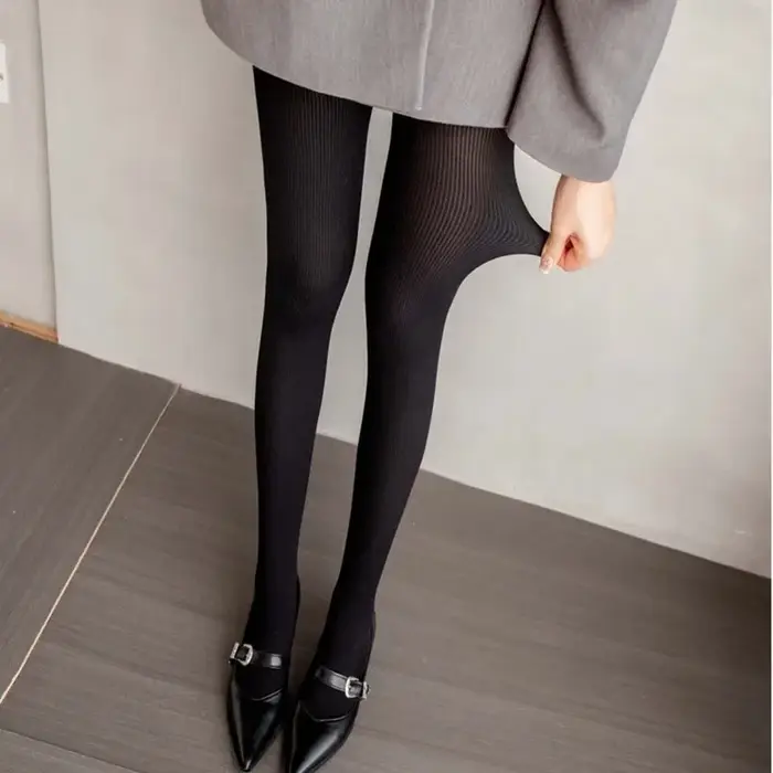 Collants de lit en tricot noir pour femmes