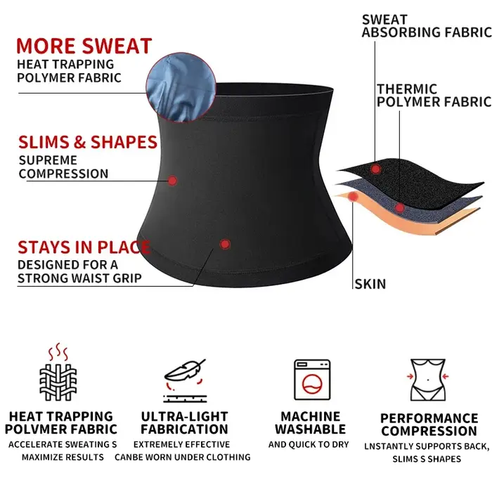 Hommes Abdomen réducteur Sauna corps Shaper Fitness sueur tondeuse ceinture taille formateur ventre minceur Shapewear