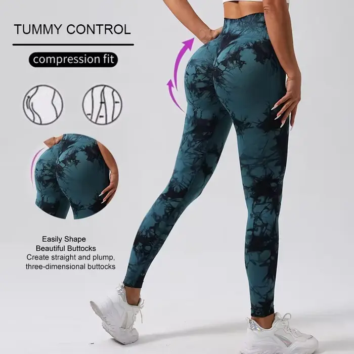 Leggings sans couture pour femmes, pantalon de Yoga taille haute, froissé, collants de levage des fe